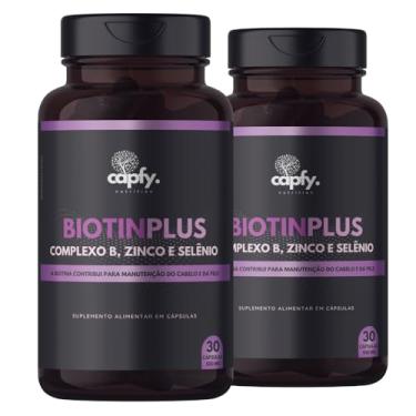 Imagem de Kit 2x Biotin Plus Biotina + Vitaminas do Complexo B B1 B2 B3 B5 B6 B7 B9 B12 Cabelo Pele Unha 30 Cápsulas 500mg Premium Capfy. Nutrition