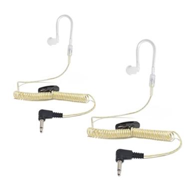 Imagem de HYSHIKRA Fone de ouvido de armadura equilibrada de vigilância de 3,5 mm, recebe apenas fone de ouvido de tubo de bobina acústica transparente para transceptor de amador Walkie-talkies, acessórios de
