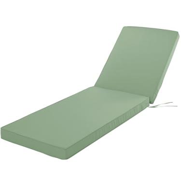 Imagem de Comcaver Almofada de espreguiçadeira para móveis ao ar livre, à prova d'água, resistente a desbotamento e rasgos, almofadas de espreguiçadeira para pátio, gramado, piscina, resort, hotel, 203 x 66 x