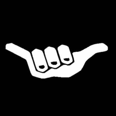 Imagem de Adesivo carro e moto hang loose surf praia onda (Branco)