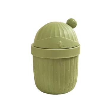 Imagem de Lixeira de cozinha, lixeira, casa, sala de estar, dormitório, escritório, creme, banheiro, vaso sanitário com tampa, cesto de papel (verde, P)