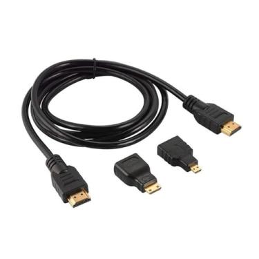 Imagem de HDMI Adapter m/ic-r/o HDMI Connector HDMI Cable 3 In11M 1.5 Meters HD Compatible Suitable Fit Compatible PS3 HDTV DVD (Color : Black, Size : 1.5m)