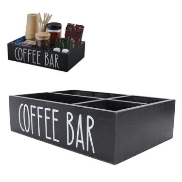 Imagem de Organizador da Estação de café, Organizador de Bancada Com Divisores, Organizador de Suprimentos de Barras de café, Porta de chá para Estação de café, Pacote de Açúcar, Adoçantes