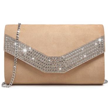 Imagem de Bolsa de noite feminina Dasein Formal Party Clutch Wedding Camel