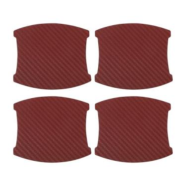 Imagem de INFINAUTO Protetor contra arranhões de maçaneta de porta de carro 3D, película protetora de maçaneta de porta de carro 90 x 100 mm vermelha, 4 peças