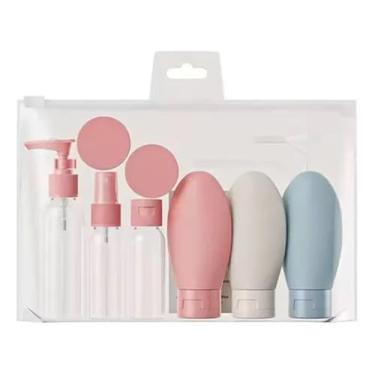 Imagem de Kit com 10 Frascos de Viagem 30,60ml,Porta Shampoo, Sabonete e Creme, Antivazamento, Reutilizável e Compacto,Ideal para Avião, Cosméticos e Higiene Pessoal,Leve, Prático e Seguro para Viagens