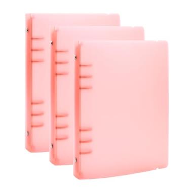 Imagem de Briartw Pacote com 3 capas para fichário A5 com 6 anéis – Organizador de armazenamento de polipropileno durável (PP) – Compatível com inserções de 20 x 14,5 cm, bolsos protetores de página e papel –