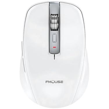 Imagem de Mouse Bluetooth Recarregável Compatível com Macbook Air e Pro M1/M2/M3/M4 - Clique Silencioso, LED Personalizável, Design Ergonômico (Branco)
