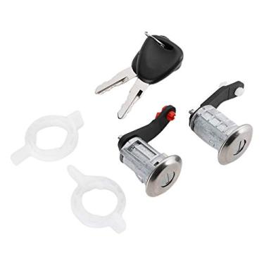 Imagem de Conjunto de barril de fechadura de porta ABS, maçanetas de porta de entrada e fechadura de cilindro único, fechaduras de porta de entrada com chave de precisão para automóveis