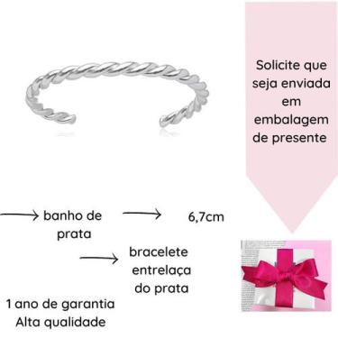 Imagem de Bracelete Entrelaçado Banhado Prata 925 Semijoia Antialérgica  - MATTI