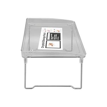 Imagem de Prateleira de Mesa, Prateleira de Mesa para a Parte Superior da Mesa Organizador de Mesa Em Aço Inoxidável Dobrável Multifuncional Com Boa Estabilidade para Mesas, Lavatórios,