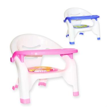 Imagem de Cadeira Cadeirinha Infantil para Alimentação Menino e Menina Refeição Bebê Cor Rosa