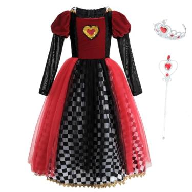 Imagem de NSPSTT Fantasia de Halloween para meninas, vestido de princesa Wendy, fantasia de rainha de copas, fantasia de Chapeleiro Maluco, Rainha de Copas, GG