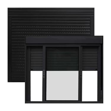 Imagem de Janela De Aluminio Com Persiana Preto Manual Integrada 120x100cm - Alumasa