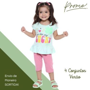 Imagem de Kit 8 Peças Sortidas Menina 4 Conjuntos Verão Infantil - Bykyko, 8