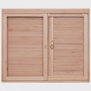 Imagem de Janela de Madeira Veneziana 100x100cm Com Caixilho 12cm ewk 200 Rondosul