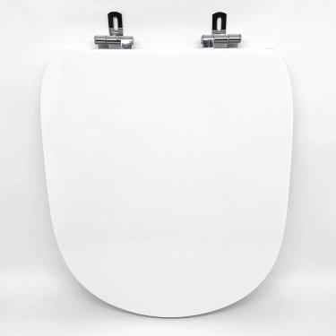 Imagem de Assento Sanitário Poliéster Para Louça Life/Vogue Plus (Celite/Deca) Super Luxo Cromado (Reb. Oculto) Branco