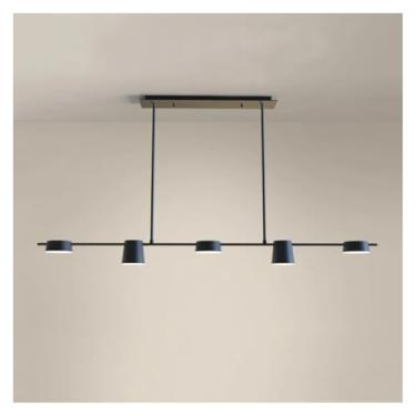 Imagem de Restaurante LED Pendant Light Moderno Minimalista Mesa de Jantar Balcão de bar Longo Preto Pendant Light, Lustre Lâmpadas