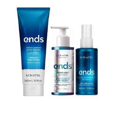 Imagem de Kit Ends Shampoo + Creamy Mask + Extra Regenerador Lowell