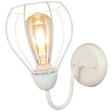 Imagem de Arandela Parede Aramado Teardrop branca garagem corredor