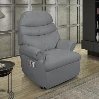 Imagem de Poltrona do Papai Cadeira Reclinável Vovô Cinza Corano Soft Sala