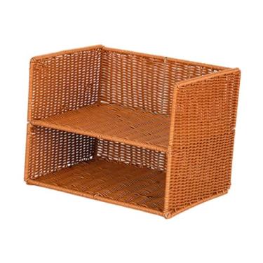 Imagem de Ioensy Deskshelf -theld bookend und woven jornalista titular livro de armazenamento de armazenamento Organizador de rack para casas de berçário de sala de, 32.5cmx24.5cmx25cm