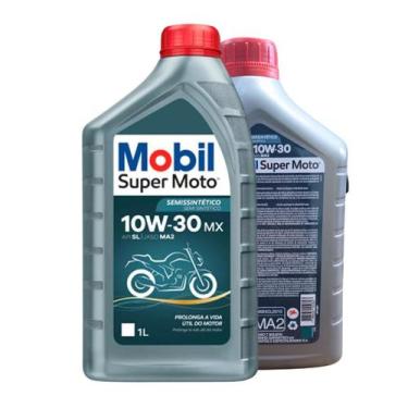 Imagem de Oleo Mobil para Motos 10W30 MX 4T 1L Semissintético Super