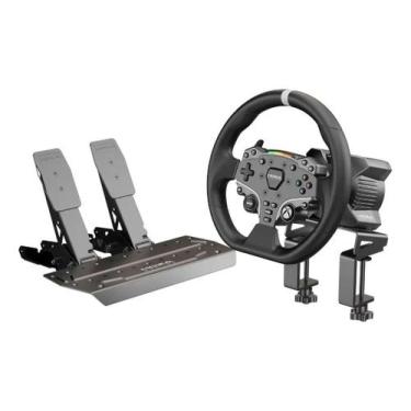 Imagem de Volante e Pedal Moza R3 Para Simulação Profissional, preto