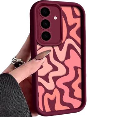 Imagem de Capa de telefone com padrão listrado para Samsung Galaxy A16 A55 A54 A15 A14 A25 A35 A53 A56 5G S25 S24 S23 S22 Ultra Plus S24 FE TPU Cover, vermelho, para Samsung S24 FE