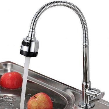 Imagem de Torneira Para Cozinha Flexível Pia Luxo Chuveirinho Prata - SECINFO