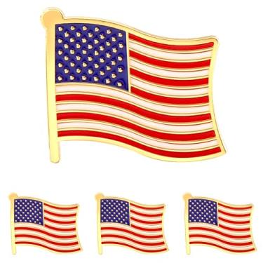 Imagem de Broche da bandeira dos EUA, lembrança da campanha eleitoral presidencial dos EUA, bandeira americana, botões de lapela, broche, medalha, 1.2*1.0 inch, Zinco, Sem Pedra Preciosa