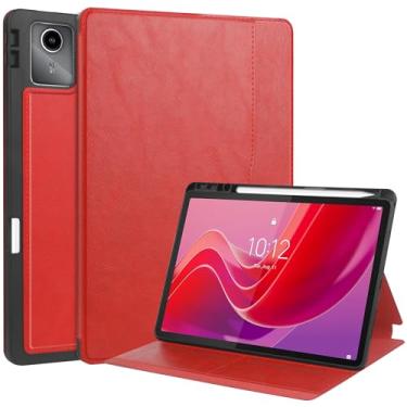 Imagem de Capa de poliuretano para Lenovo Tab M11/Tab K11 LTE 11 TB-330FU/330XU com suporte para caneta S, suporte de visualização em vários ângulos com bolso, capa traseira de TPU à prova de choque para