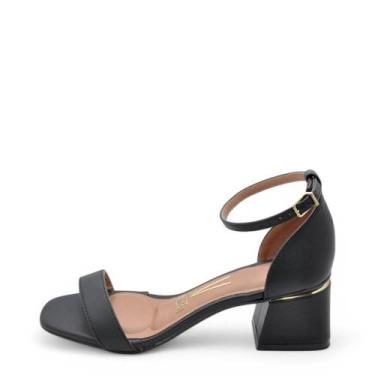 Imagem de Sandália Feminino Vizzano Salto Baixo REF: 6428104 PELICA, 35, Preto