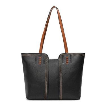 Imagem de Sacola Montana West em material vegano preto para mulheres MWC-118BK