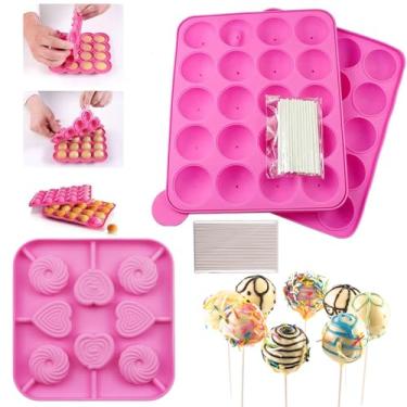 Imagem de Molde de bolo de silicone + 120 adesivos, molde de cozimento livre de BPA para doces de chocolate e pirulitos de sobremesa de cupcake