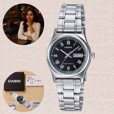 Imagem de Relógio Elegante Casual AcessórioFeminino Casio LTP-V006D 1BUDF Aço Inox Analógico Calendário Data e Dia Resistente à Água