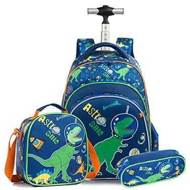 Imagem de Mochila Meetbelify infantil com rodinhas, Dinossauro, Clássico