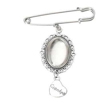 Imagem de YALLNASL Pingentes Para Buquê De Casamento, Presente Memorial Avô, Luto Pela Perda Do Falecimento Pai, Flores Funerárias, Broche, Foto, Pingente Noivo