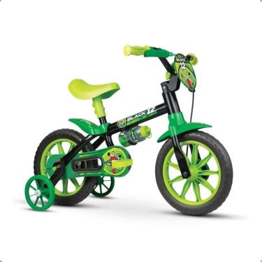 Imagem de Bicicleta Infantil Nathor Aro 12 Black com Rodas Treinamento
