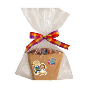 Imagem de kit Cesta Cachepot com 17 Doces Festa Junina p/ 1 pessoa - Genérica