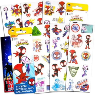 Imagem de Marvel Adesivos Do Homem-Aranha E Seus Amigos Incríveis Da Para Lembrancinhas De Festa - Pacote Com Mais 150 Peter Parker, Miles Morales, Gwen Stacy Acessórios