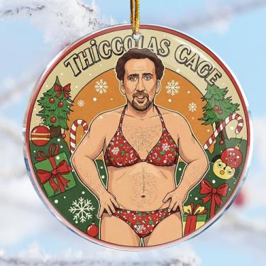 Imagem de Decorações de Natal - Presentes de mordaça - Presentes impertinentes desagradáveis - Elefante branco - Enchimento de meia (Nicolas Cage Picolas Cage Thiccolas Cage 2)