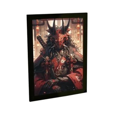 Imagem de Quadro Decorativo Samurai Oni Robo Anime Cyberpunk Decoração Poster Quarto Sala