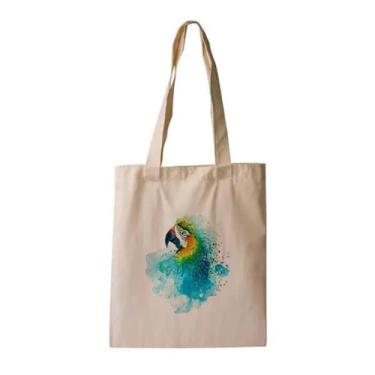 Imagem de Sacola Ecológica Bolsa De Praia - Arara Azul Aquarela