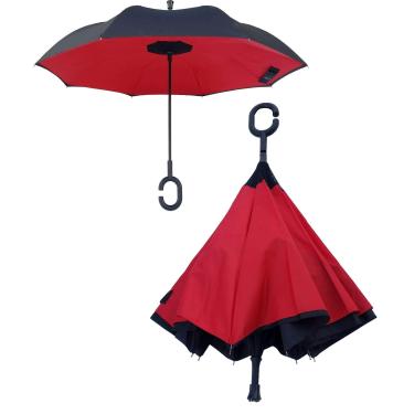 Imagem de Guarda-chuva dobrável Kona Reverse ~ Guarda-chuva de viagem invertido à prova de vento de 60 MPH com bolsa sacola, alça de aderência Ninja e ponta de bastão de caminhada