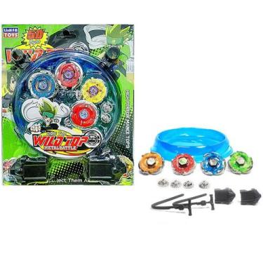 Imagem de Beyblade Metal Led Kit 4 Pião 2 Lançador Tornado Com Arena - Geral