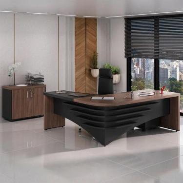 Imagem de Conjunto de Mesa com Armário de Escritório Executivo 2 PT Charuto e Pr