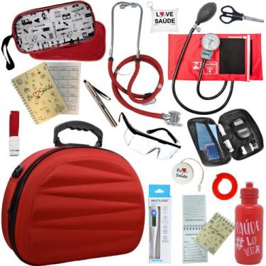 Imagem de Kit Enfermagem Maleta Estagio Medidor Glicose Completo Luxo - PA MED/ 