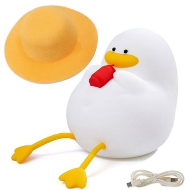 Imagem de Luminaria Abajur Mesa Patinho Fofo Touch Muda de Cor Usb Recarregavel Decoraçao Iluminaçao