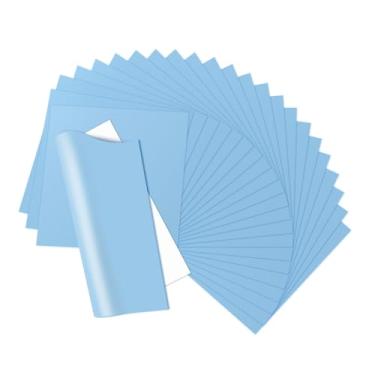 Imagem de HTVRONT Pacote De Vinil Transferência Térmica Htv Azul Claro: Com 24 Folhas 30,5 Cm X Para Passar Em Camisetas (1 Folha Teflon Incluída), Design Poliuretano Fácil Cortar E Remover.